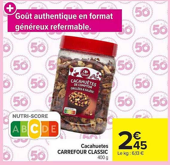Goût authentique en format généreux refermable.