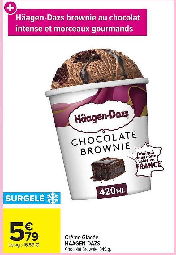 Häagen-Dazs brownie au chocolat intense et morceaux gourmands