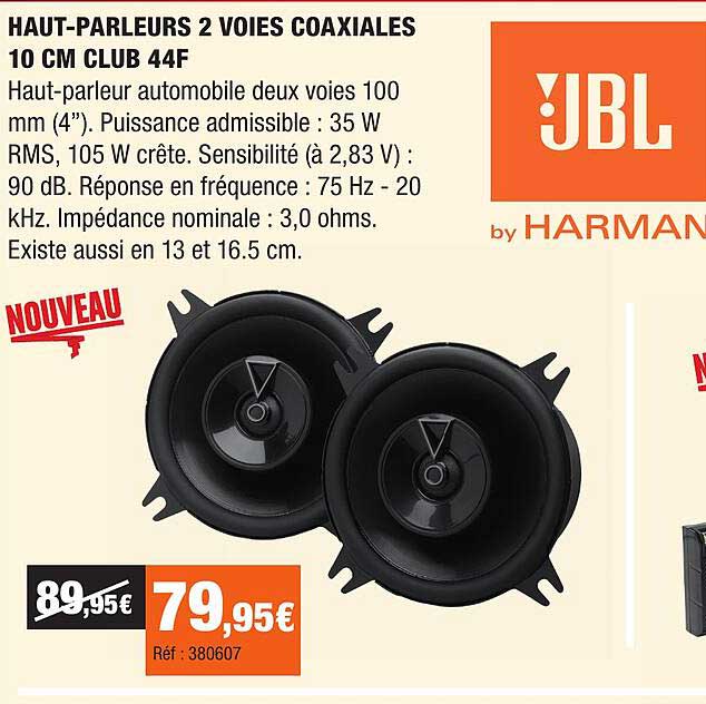 HAUT-PARLEURS 2 VOIES COAXIALES 10 CM CLUB 44F
