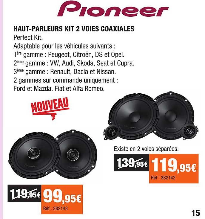HAUT-PARLEURS KIT 2 VOIES COAXIALES