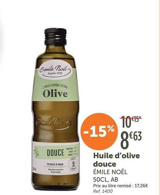 Huile d’olive douce ÉMILE NOËL 50CL, AB
