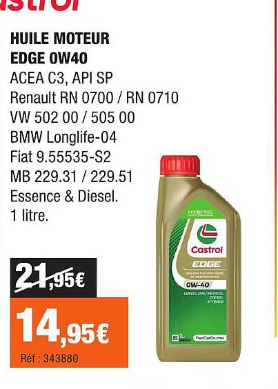 HUILE MOTEUR EDGE 0W40