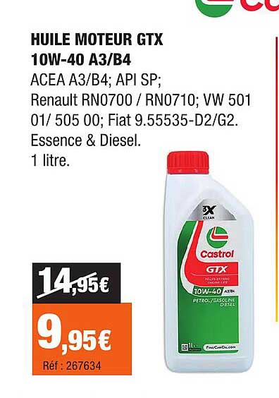HUILE MOTEUR GTX 10W-40 A3/B4