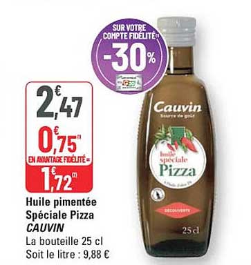 Huile pimentée Spéciale Pizza CAUVIN