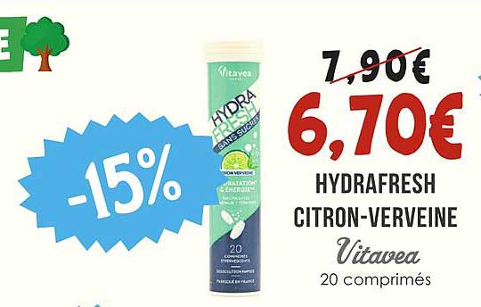 HYDRAFRESH CITRON-VERVEINE Vitavea 20 comprimés