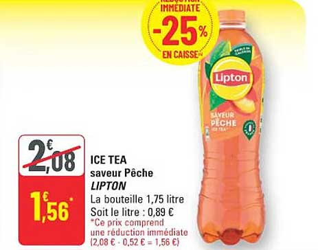 ICE TEA saveur Pêche LIPTON