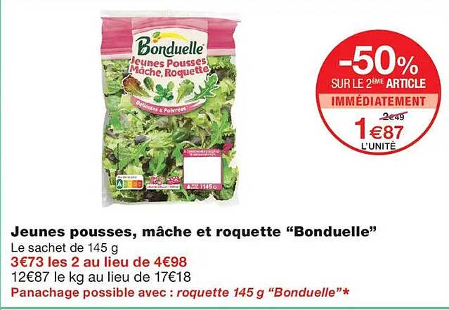 Jeunes pousses, mâche et roquette “Bonduelle”
