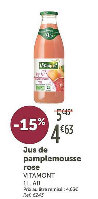 Jus de pamplemousse rose