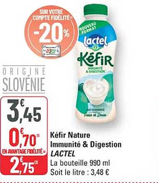 Kéfir Nature Immunité & Digestion LACTEL