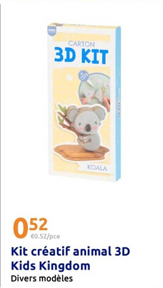 Kit créatif animal 3D Kids Kingdom