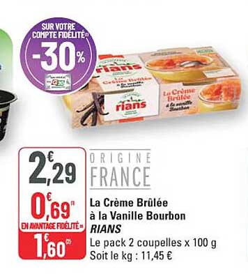 La Crème Brûlée à la Vanille Bourbon RIANS