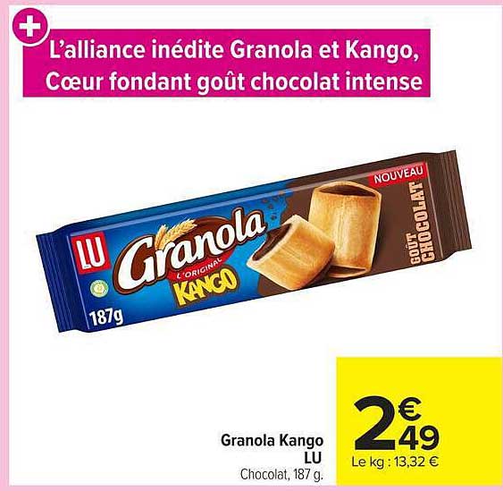 L’alliance inédite Granola et Kango, Cœur fondant goût chocolat intense