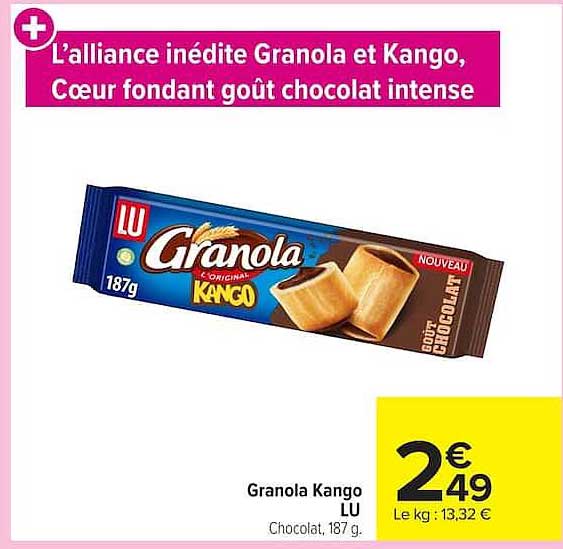 L’alliance inédite Granola et Kango, Cœur fondant goût chocolat intense
