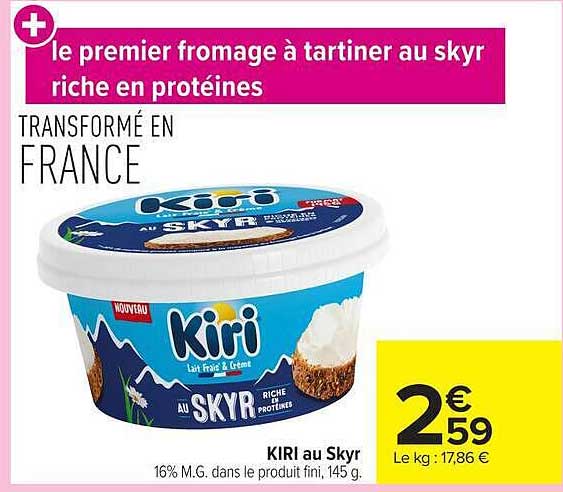 le premier fromage à tartiner au skyr riche en protéines