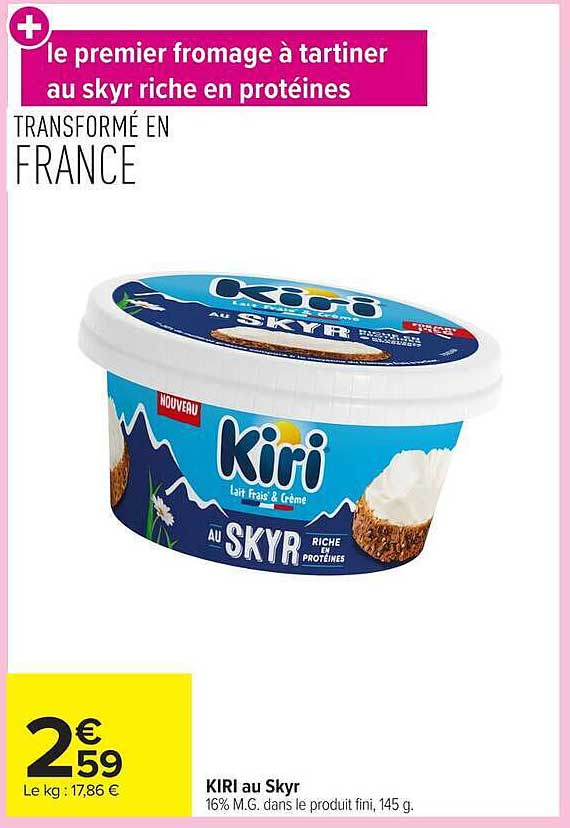 le premier fromage à tartiner au skyr riche en protéines