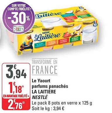 Le Yaourt parfums panachés LA LAITIÈRE NESTLÉ