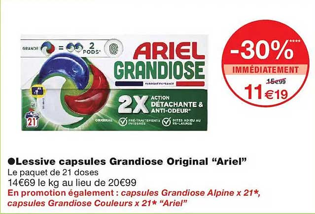Lessive capsules Grandiose Original “Ariel”