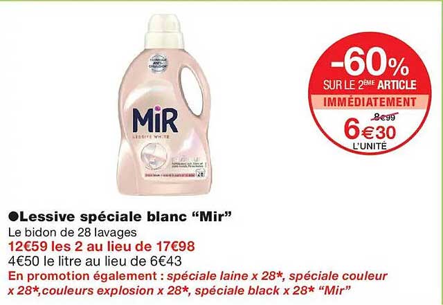 Lessive spéciale blanc “Mir”