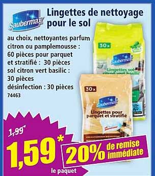 Lingettes de nettoyage pour le sol