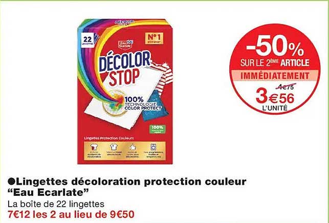 Lingettes décoloration protection couleur “Eau Ecarlate”