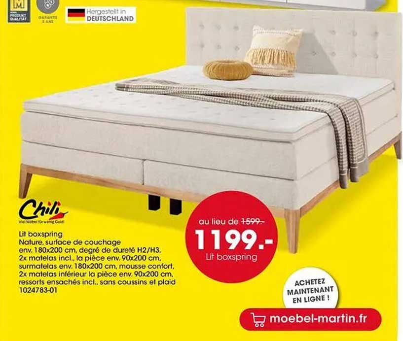 Lit boxspring Nature