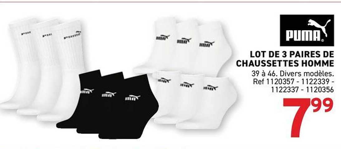 LOT DE 3 PAIRES DE CHAUSSETTES HOMME