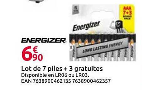 Lot de 7 piles + 3 gratuites