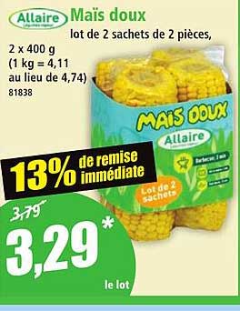 Mais doux lot de 2 sachets de 2 pièces,