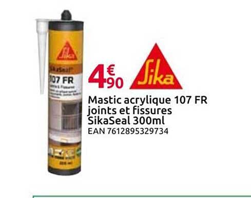 Mastic acrylique 107 FR joints et fissures SikaSeal 300ml