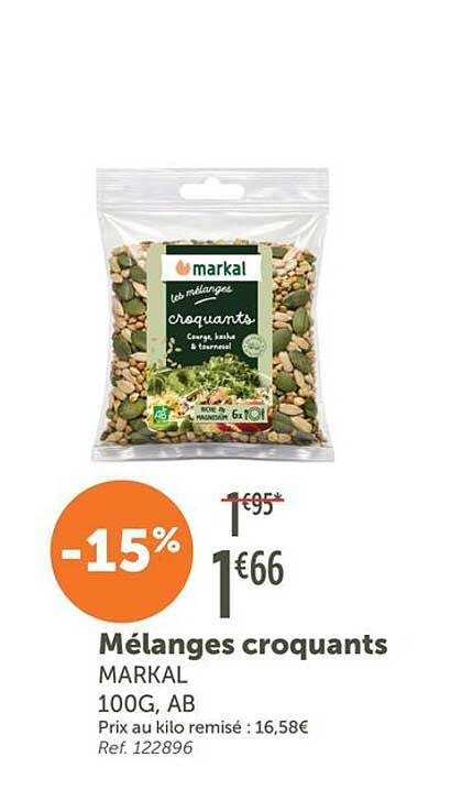 Mélanges croquants MARKAL 100G, AB