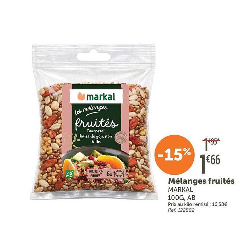 Mélanges fruités MARKAL 100G, AB