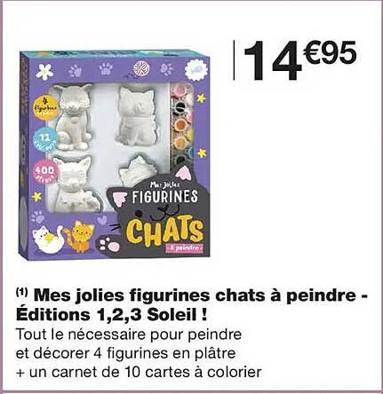 Mes jolies figurines chats à peindre - Éditions 1,2,3 Soleil !