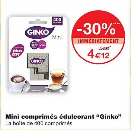 Mini comprimés édulcorant “Ginko”