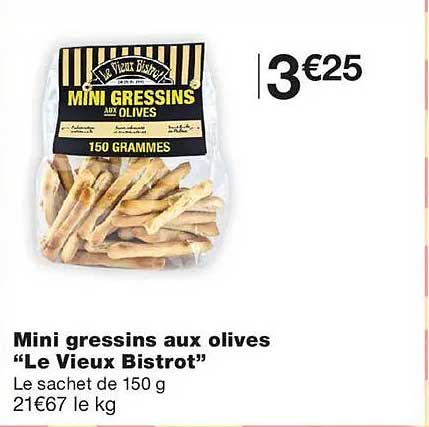 Mini gressins aux olives “Le Vieux Bistrot”