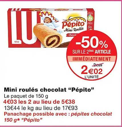 Mini roulés chocolat “Pépit’o”