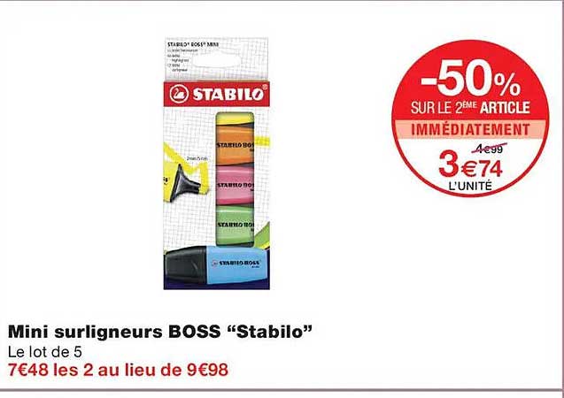 Mini surligneurs BOSS “Stabilo”
