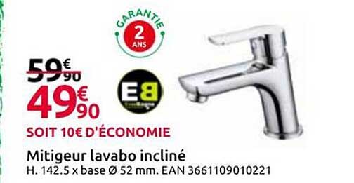 Mitigeur lavabo incliné