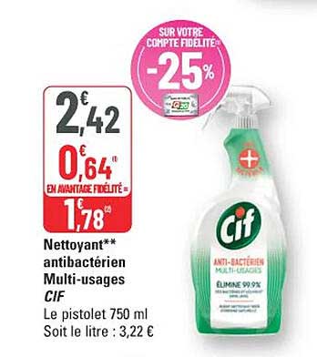 Nettoyant** antibactérien Multi-usages CIF