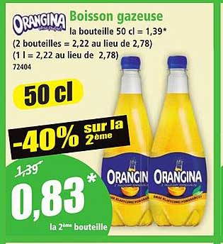 ORANGINA Boisson gazeuse la bouteille 50 cl = 1,39*