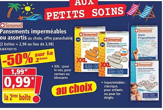 Pansements imperméables ou assortis au choix, offre panachable
