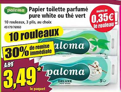 Papier toilette parfumé pure white ou thé vert
