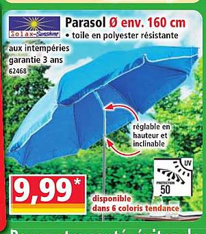 Parasol Ø env. 160 cm
