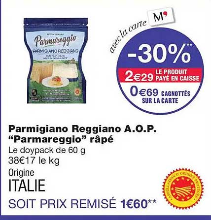 Parmigiano Reggiano A.O.P. “Pamarreggio” râpé