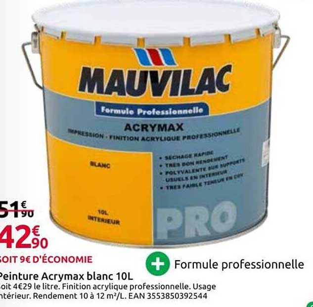 Peinture Acrymx blanc 10L