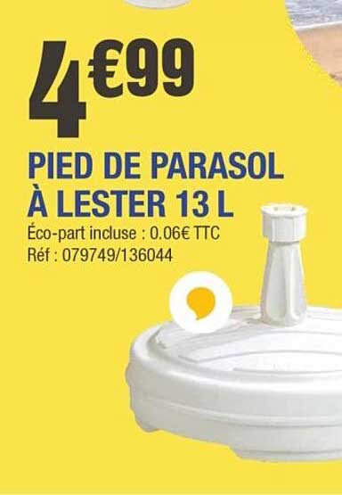 PIED DE PARASOL À LESTER 13 L