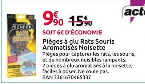 Pièges à glu Rats Souris Aromatisés Noisette