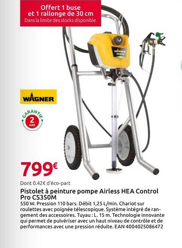 Pistolet à peinture pompe Airless HEA Control Pro CS350M