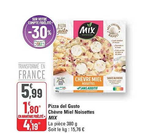 Pizza del Gusto Chèvre Miel Noisettes MIX