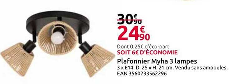 Plafonnier Myha 3 lampes