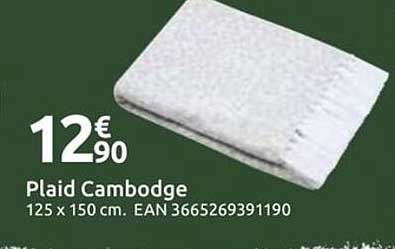 Plaid Cambodge 125 x 150 cm. EAN 3665269391190